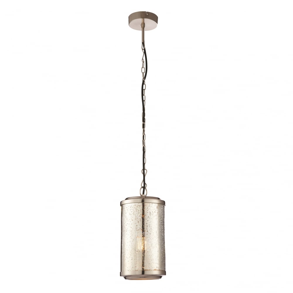 Endon 73074 Risley LED Pendant Nickel Mercury Glass (SD)