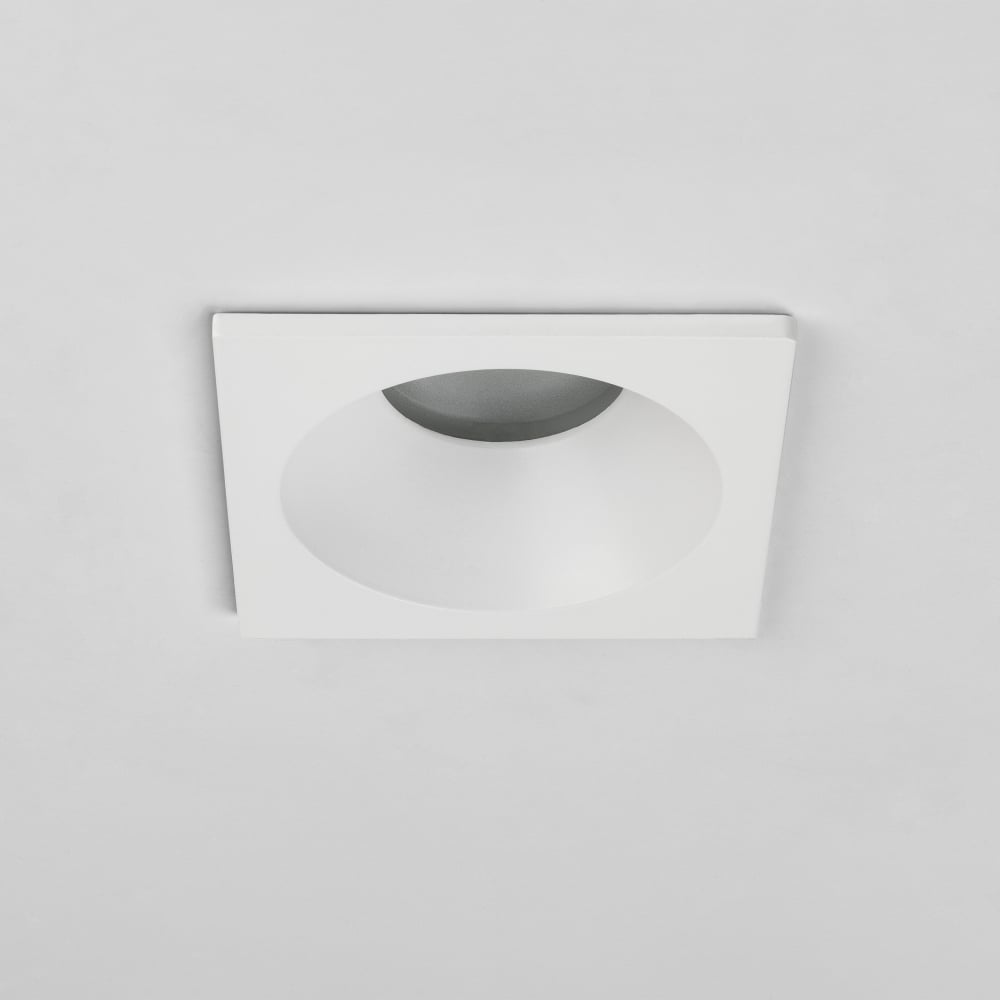 Astro 1249018 Minima Square Fixed IP65 Bathroom Downlight/Recessed Spot Light Matt White (S)