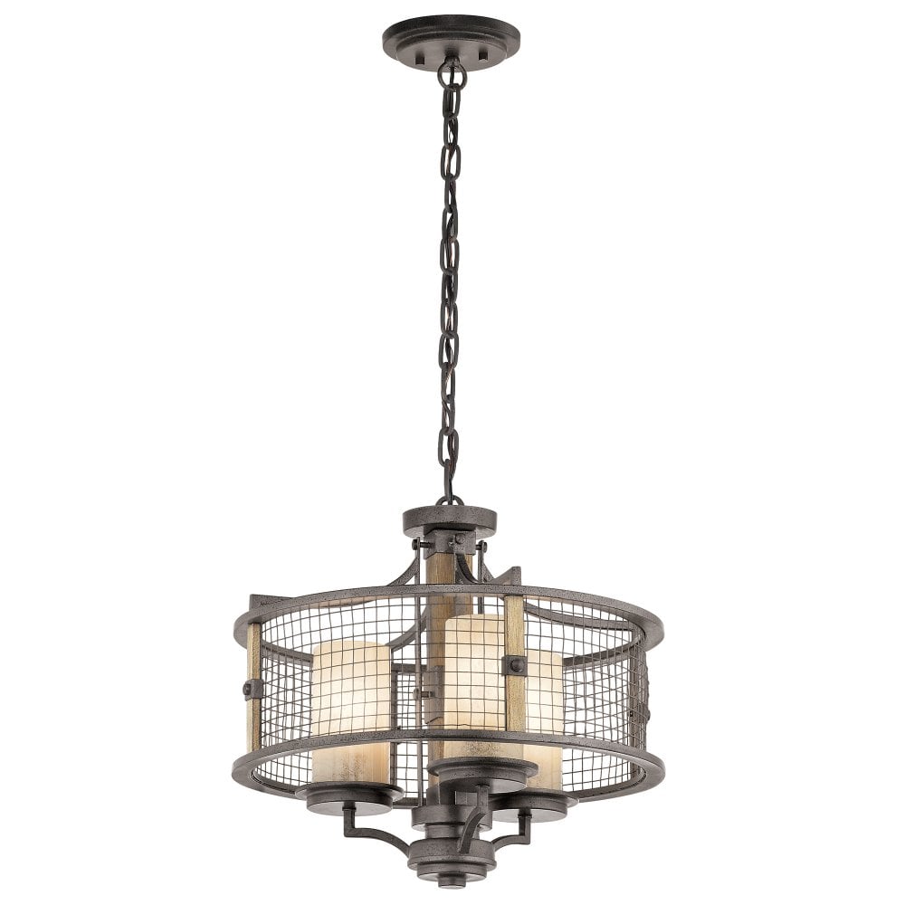 Kichler KL/AHRENDALE3 Ahrendale 3 Light Duo-mount Chandelier Anvil Iron (S)