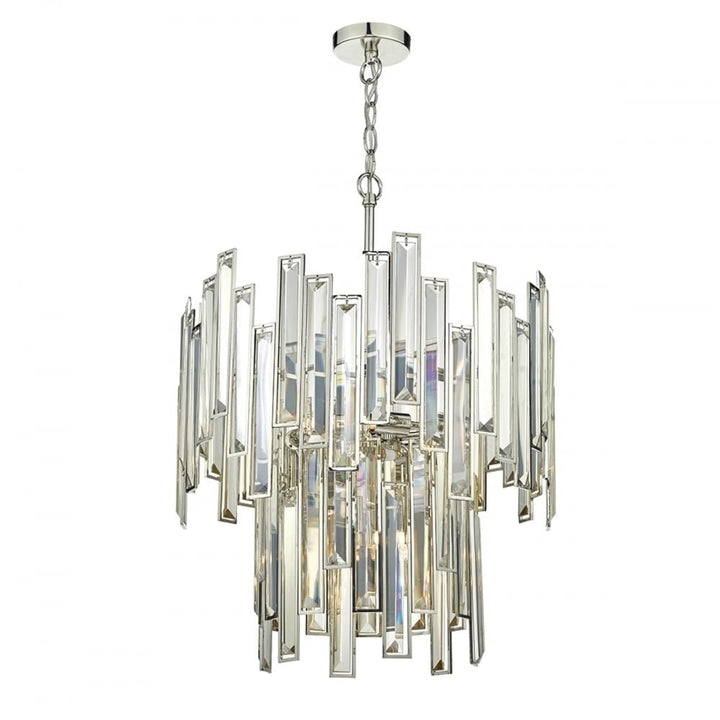 Dar ODI0620 Odile 6 Light 2 Tier Pendant Champagne Gold Crystal (S)