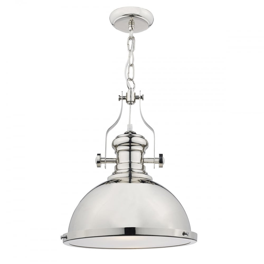 Dar ARO0138 Arona 1 Light Pendant Polished Chrome (S)