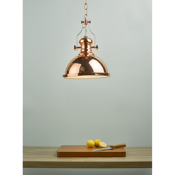 Dar ARO0138 Arona 1 Light Pendant Polished Chrome (S)