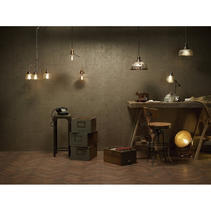 Dar Wisebuys Dar TAC0161 Tack 1 Light Glass Pendant Industrial Nickel (S)