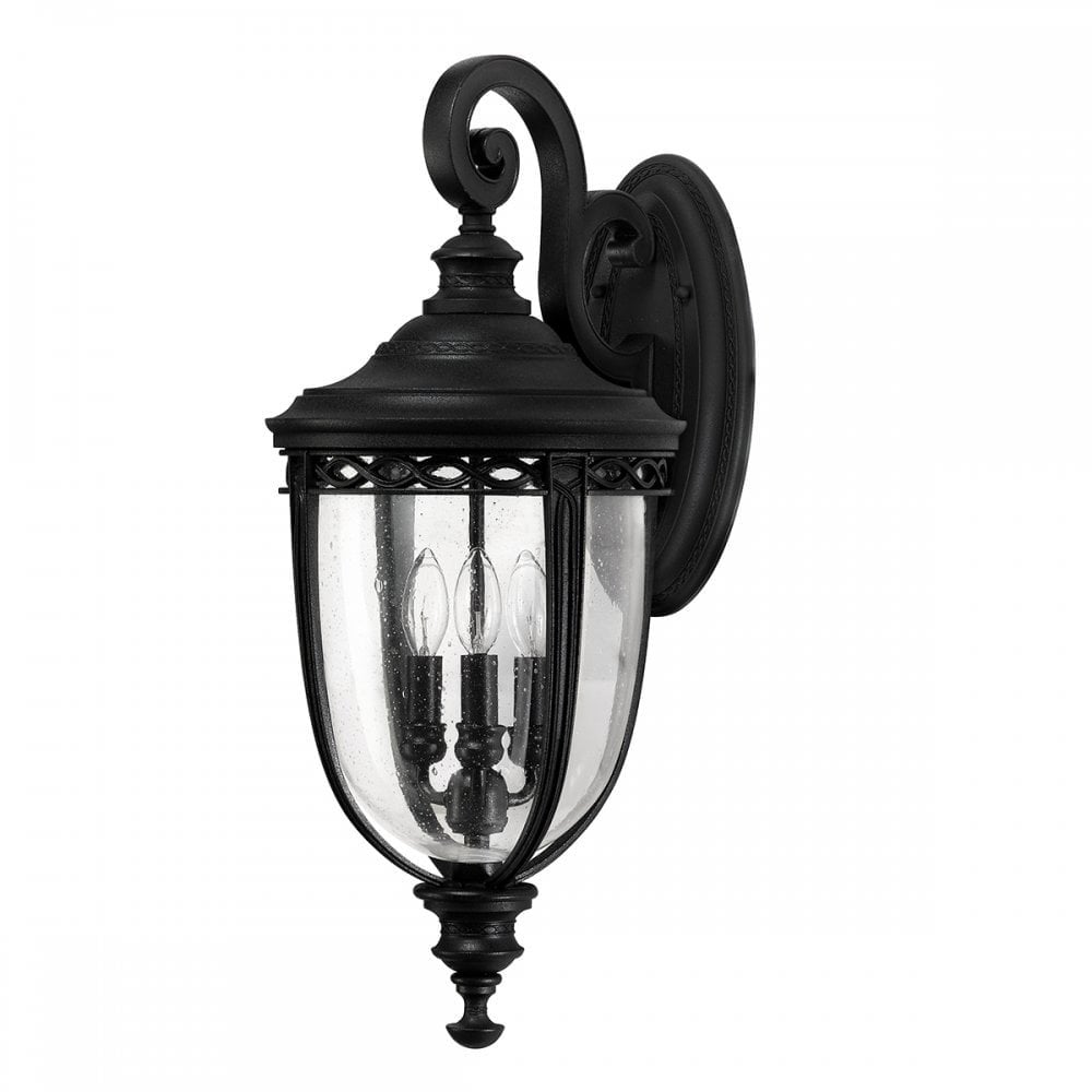Feiss FE/EB2/L BLK English Bridle 3 Light Large Wall Lantern Black (S)