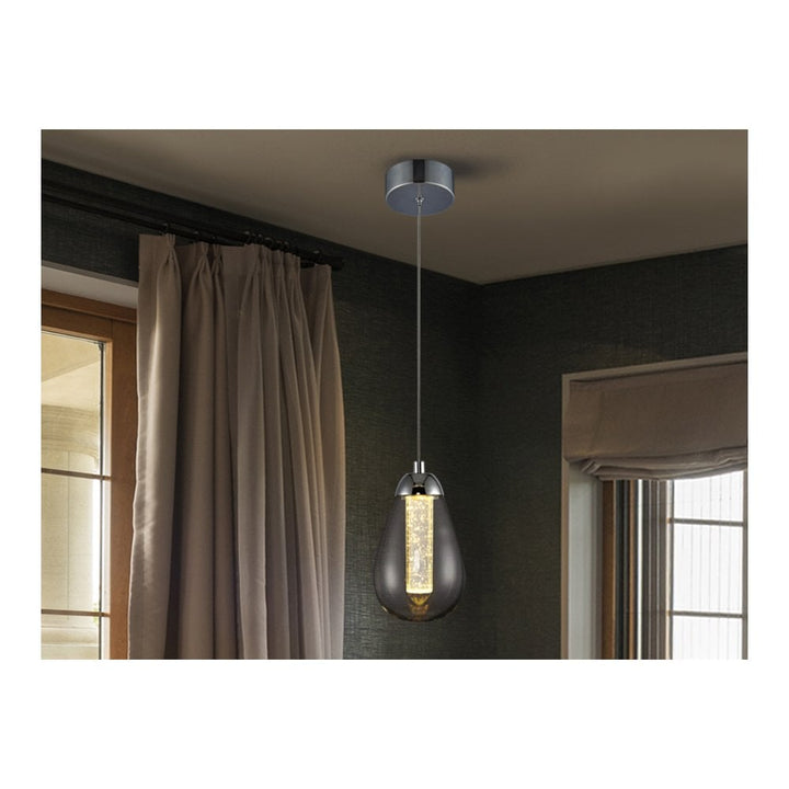 Schuller 394318 Taccia 1 LED Light Pendant Chrome Clear (S)