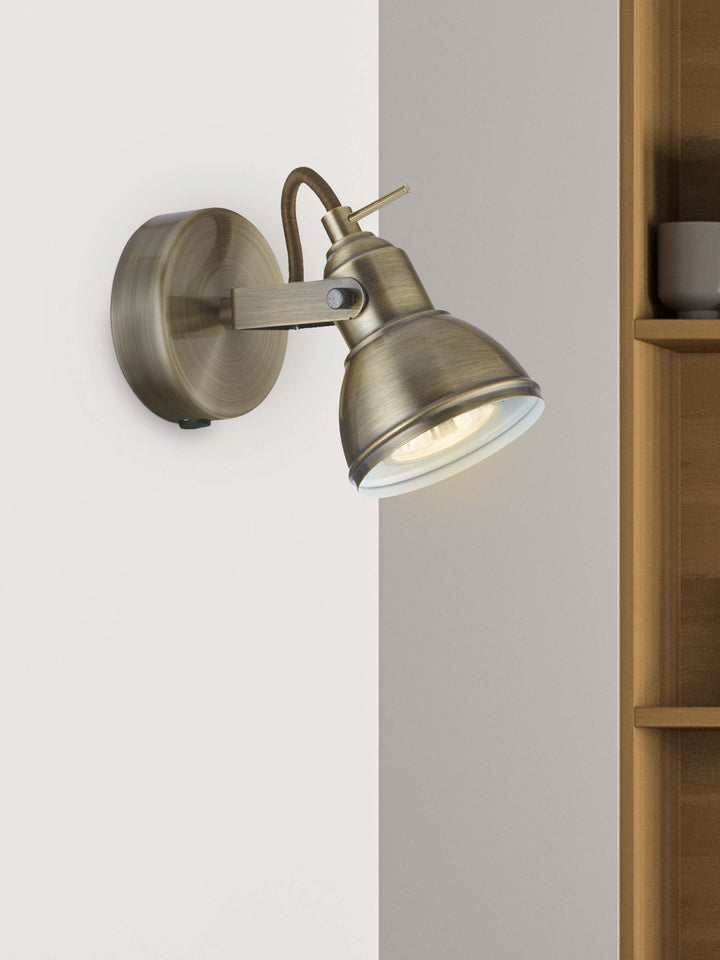Searchlight 1541AB Focus - 1 Light Spotlight Antique Brass