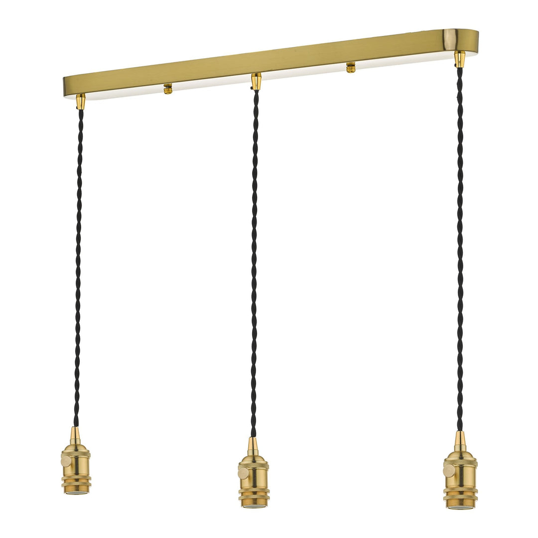 Dar Wisebuys Dar SPB3640 Accessory 3 Light Bar Suspension Brass With Black Cable (S)