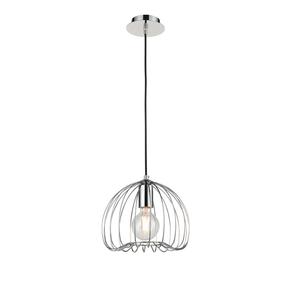 Franklite PCH173 Tropic Small 1 Light Pendant Chrome (S)