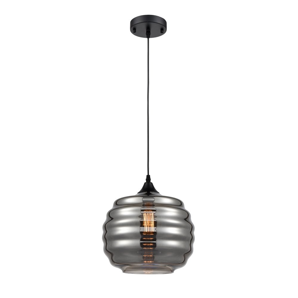 Franklite PCH202 Vista 1 Light Pendant Silver (S)
