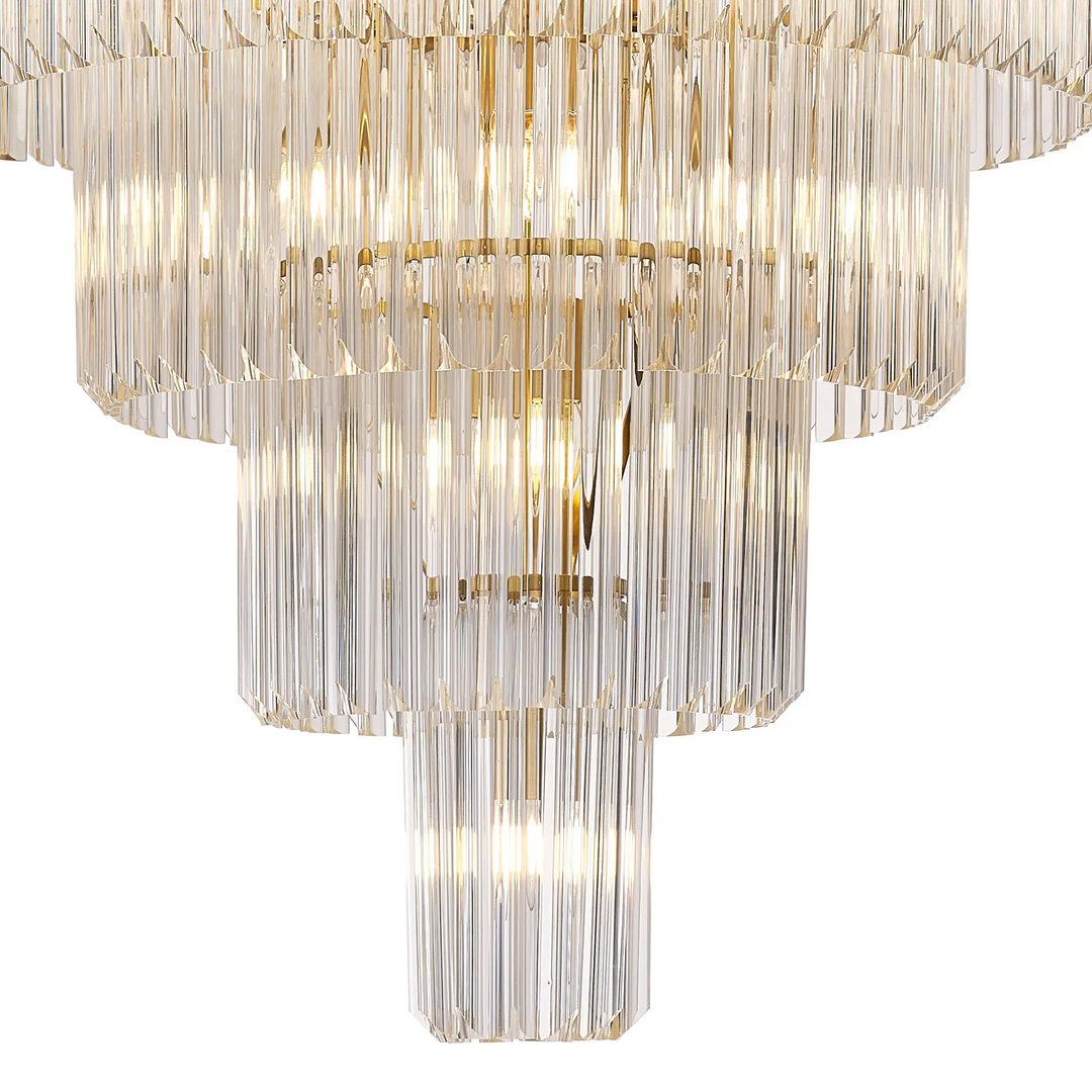 SH98689BR/CL Kobra 23 Light 5 Tier Round Pendant Brass/Clear Glass