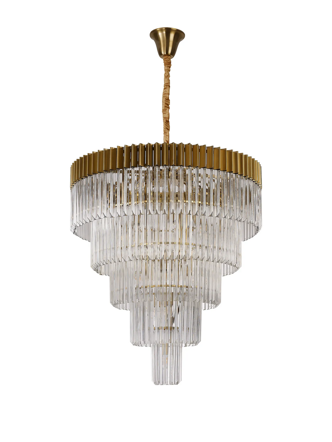 SH98689BR/CL Kobra 23 Light 5 Tier Round Pendant Brass/Clear Glass