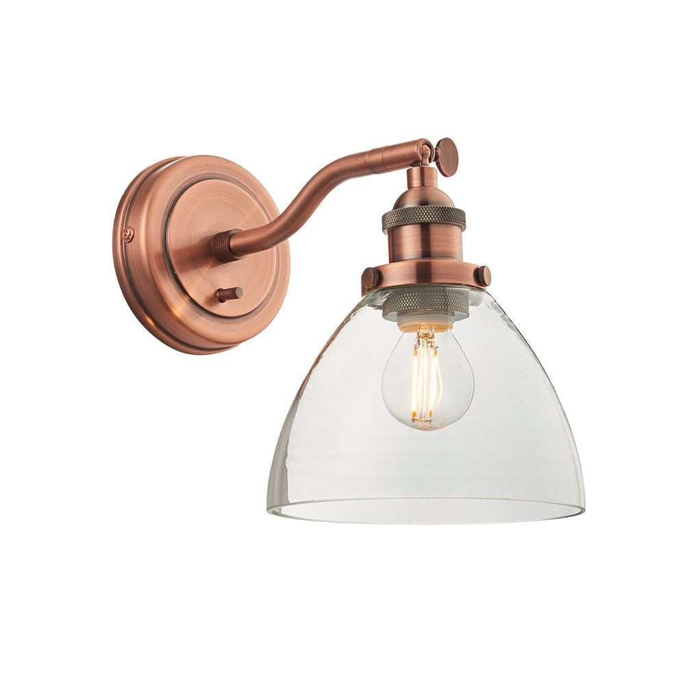 Endon 76334 Hansen 1 Light Wall Light Clear Glass (S)