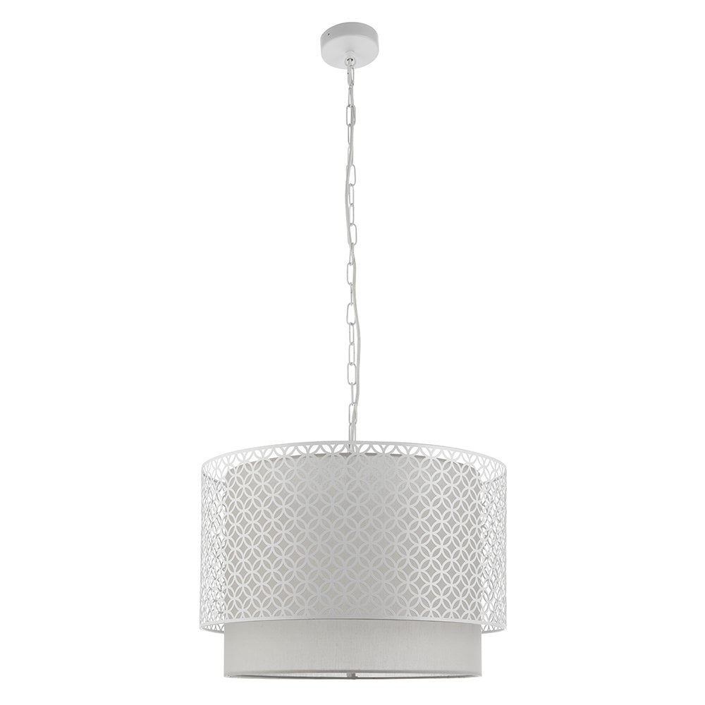 Endon 81031 Gilli 3 Light Pendant Chalk White (SD)