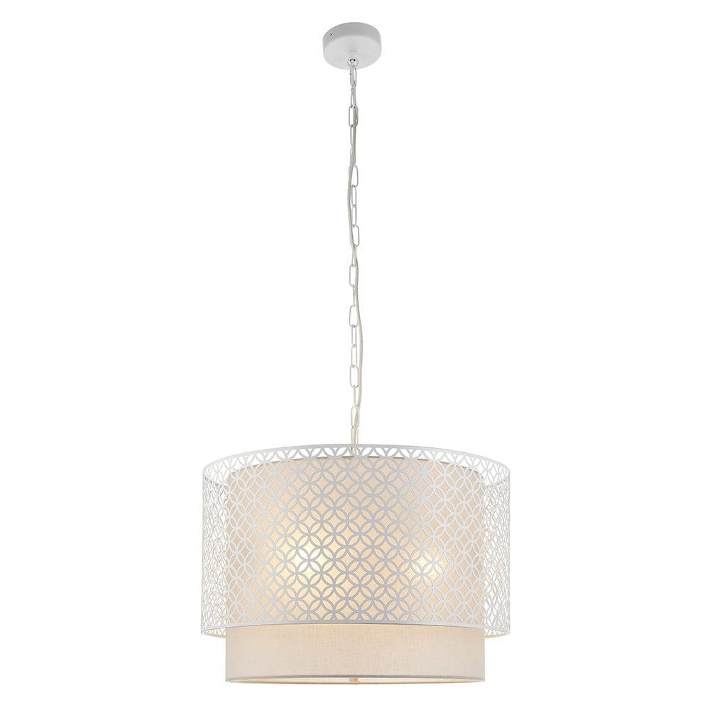 Endon 81031 Gilli 3 Light Pendant Chalk White (SD)