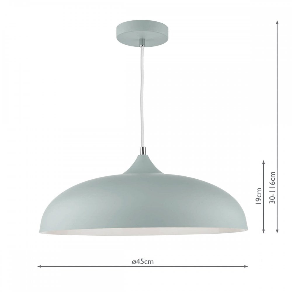 Dar Wisebuys Dar KAE0139 Kaelan 1 Light Pendant Soft Matt Grey (S)
