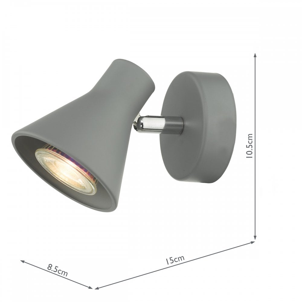 Dar Wisebuys Dar DIZ0739 Diza Single Spotlight Matt Grey (S)