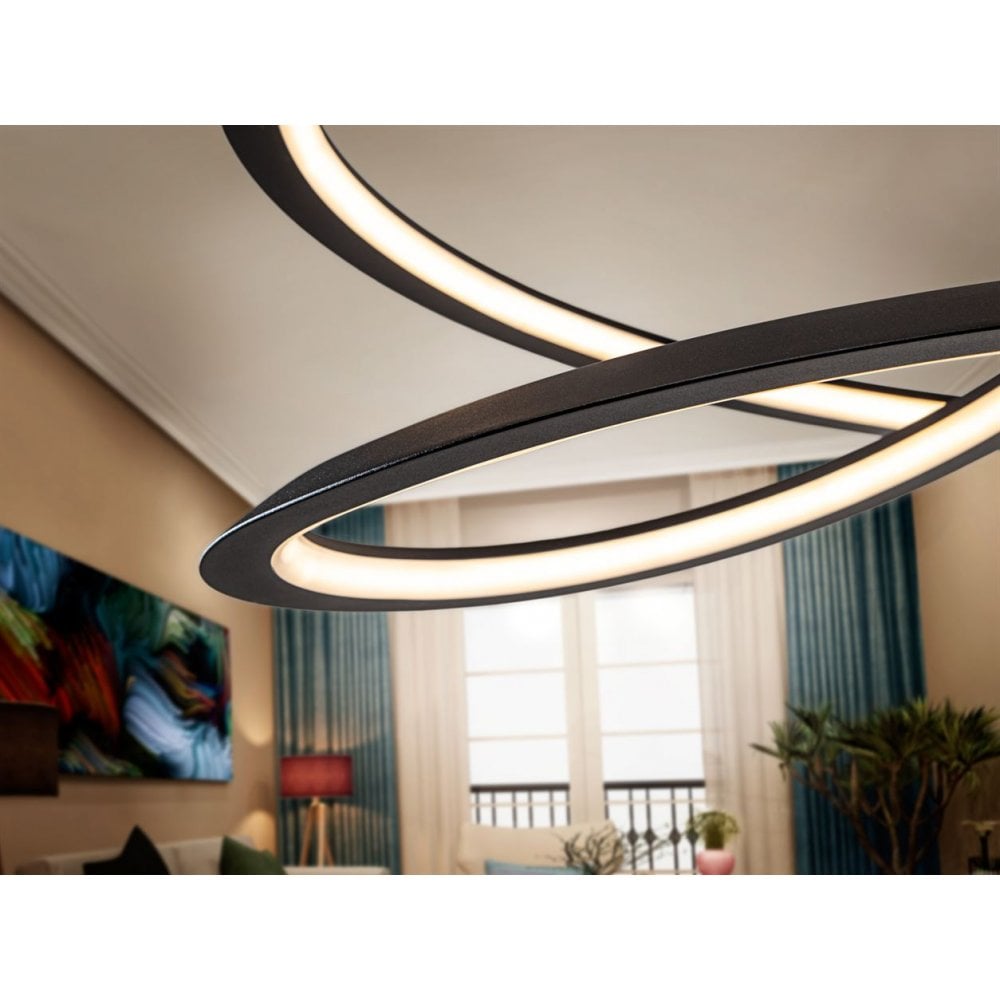 Schuller 527583 Looping LED Pendant Light Black (S)