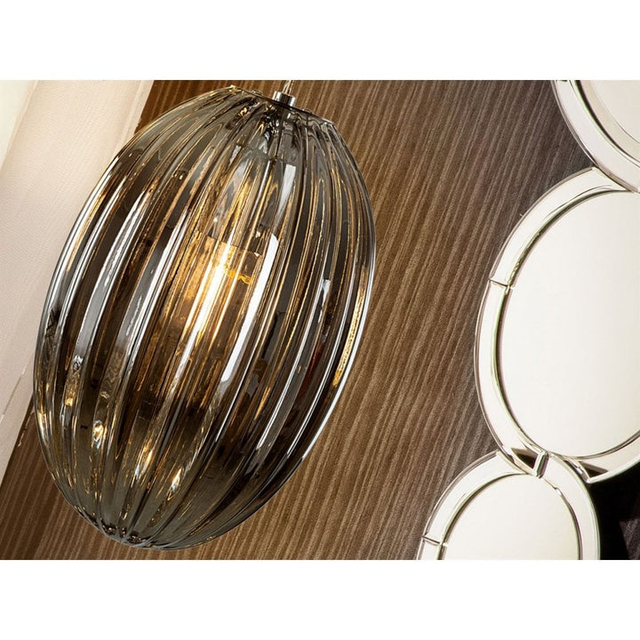 Schuller 752176 Ovila 1 Light Pendant Light Grey Glass (S)