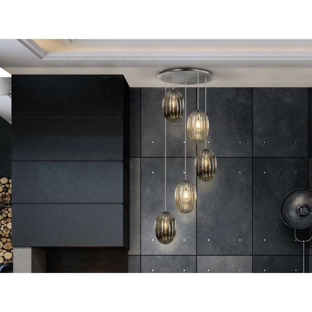 Schuller 752268 Ovila 5 Light Pendant Light Glass (S)