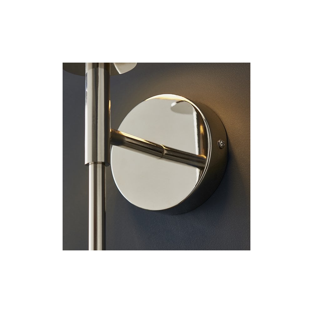 Endon 92949 1 Light Wall Light Bright Nickel Plate &amp; Vintage White Fabric Shade (S)
