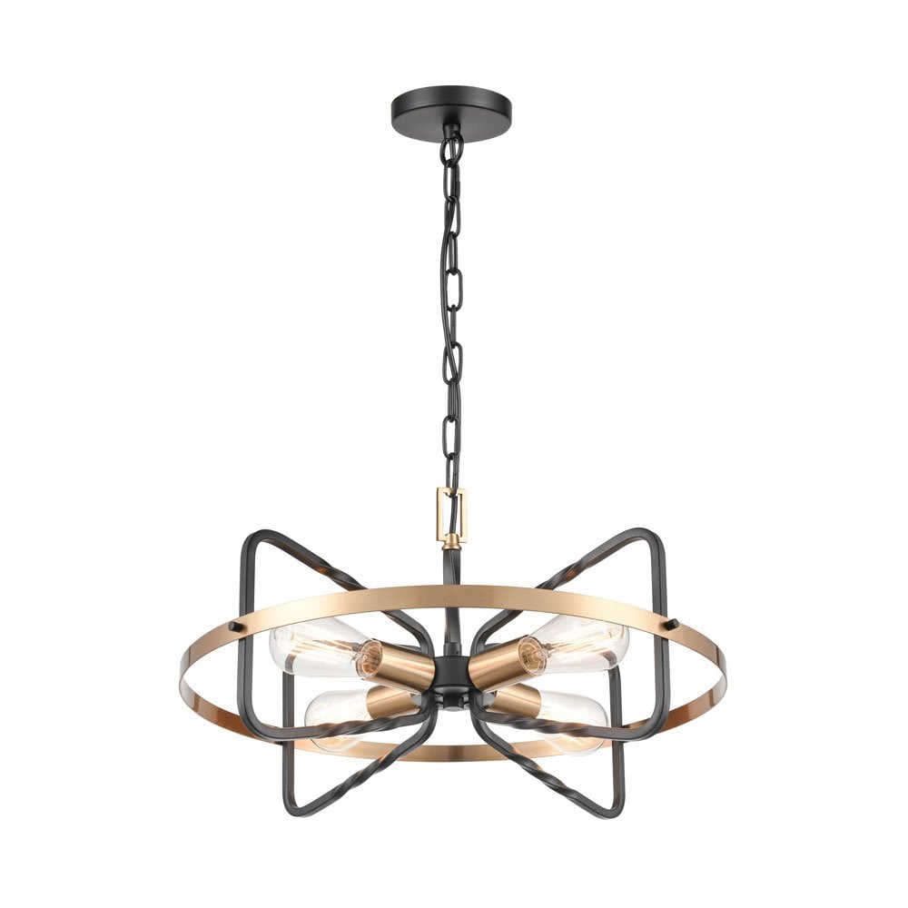 Franklite FL2455-4 Kasteel 4 Light Pendant Antique Bronze