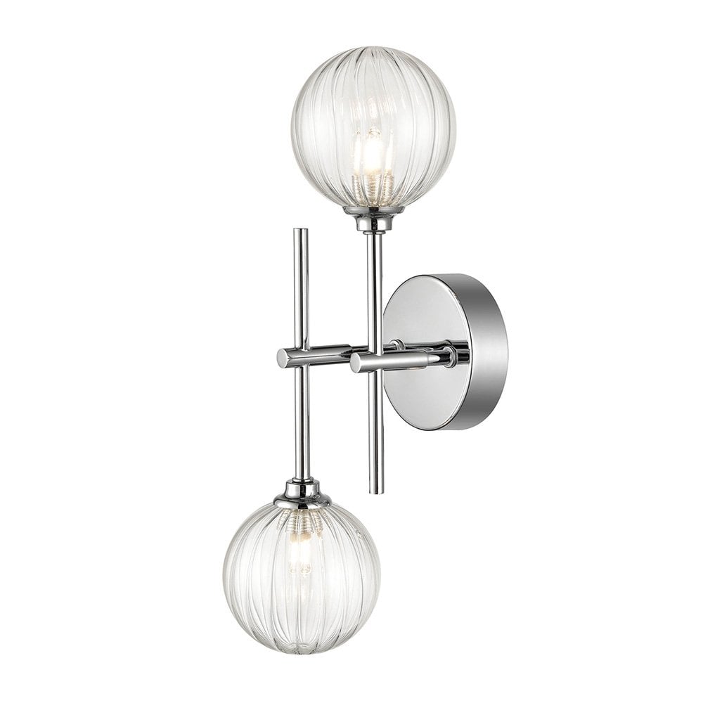 Franklite FL2463-2 Abstraction 2 Light Bathroom Ceiling / Wall Black Brass