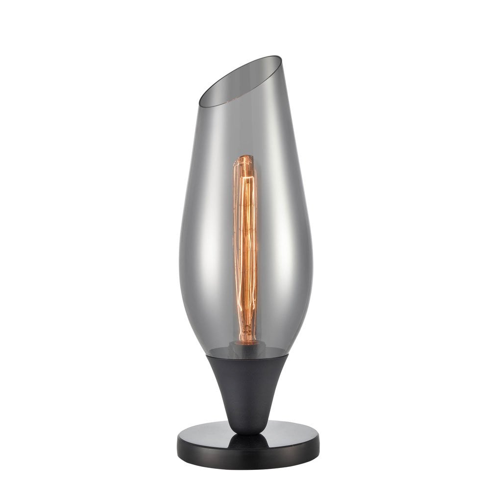 Franklite TL201 Taper Smoke 1 Light Table Lamp Black