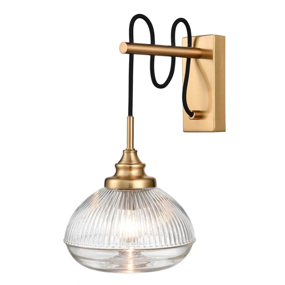 Franklite WB150 Acoste 1 Light Wall Bracket Brushed Brass (S)