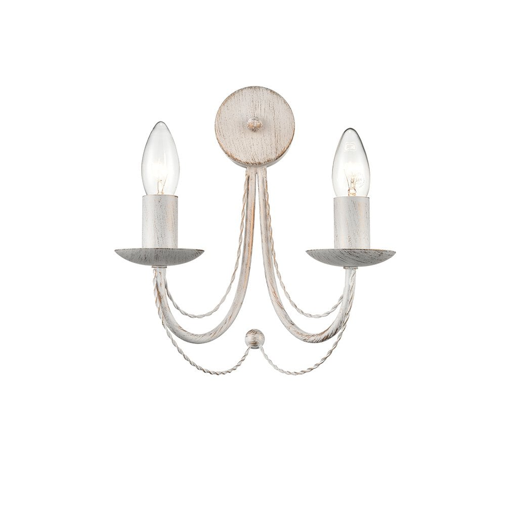 Franklite FL2466-2 Philly 2 Light Wall Bracket White Gold (S)