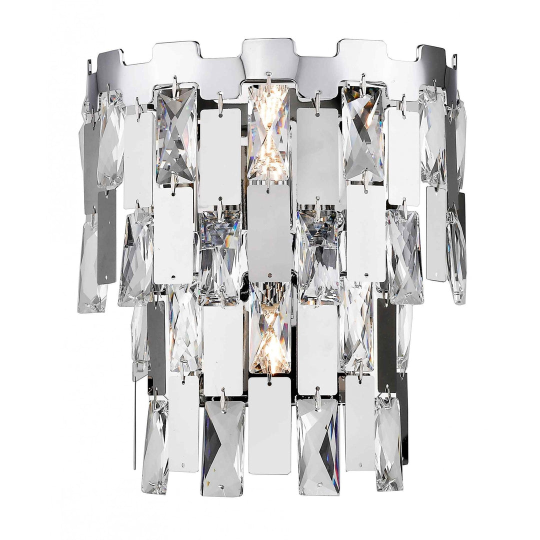 Impex CFH1902/02/WB/CH Alma 2 Light Wall Light Chrome Crystal (SD)