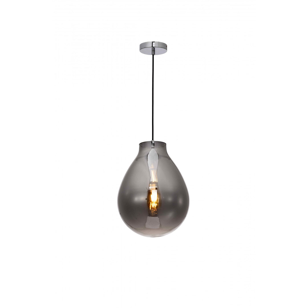 Impex PG2004/01/S/SMK Rio 1 Light Small Pendant Smoke Crystal (SD)
