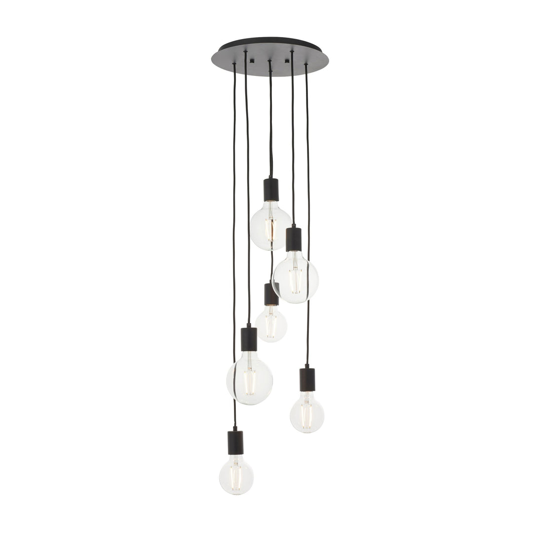 Endon 81535 Studio 6 Light Pendant Black (S)