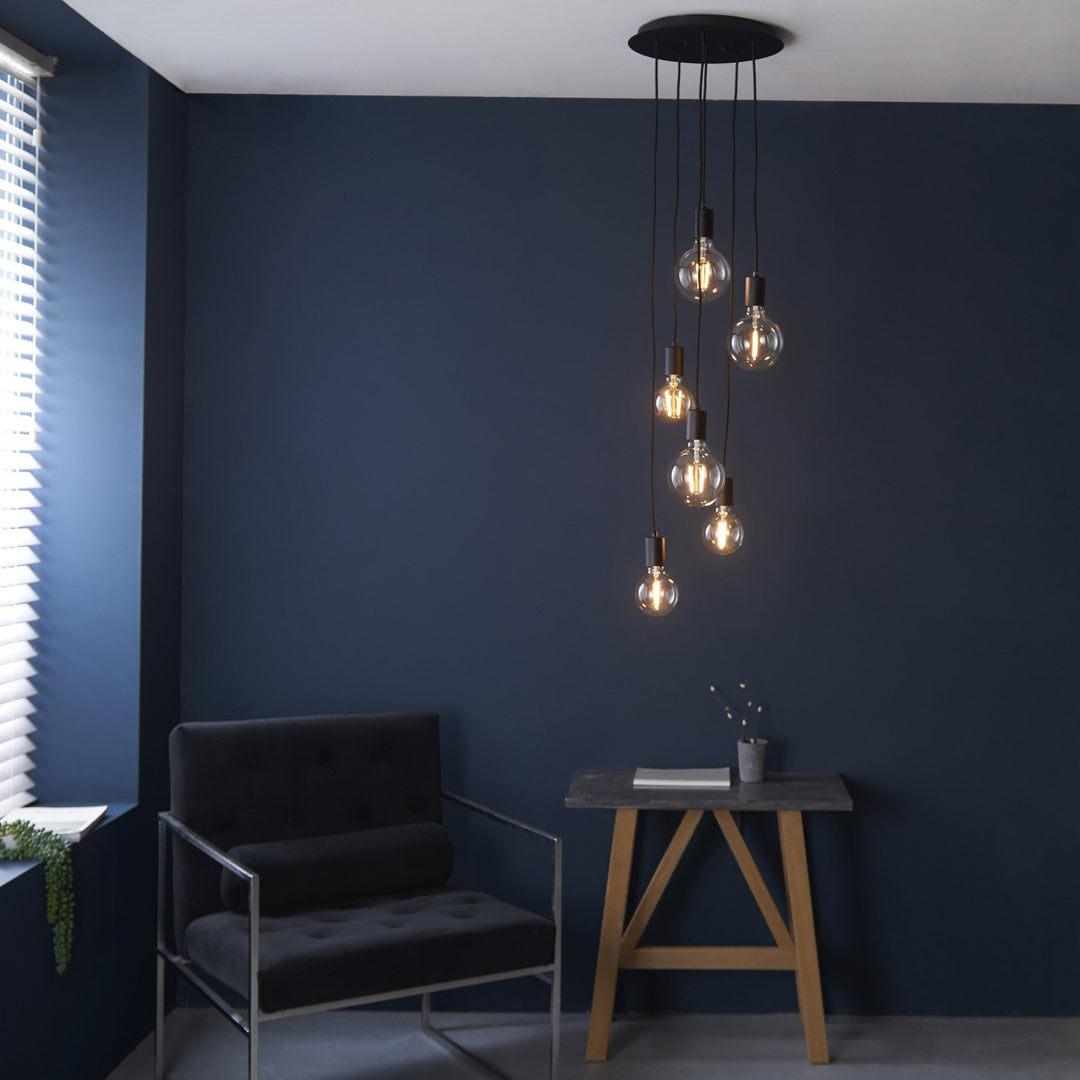 Endon 81535 Studio 6 Light Pendant Black (S)