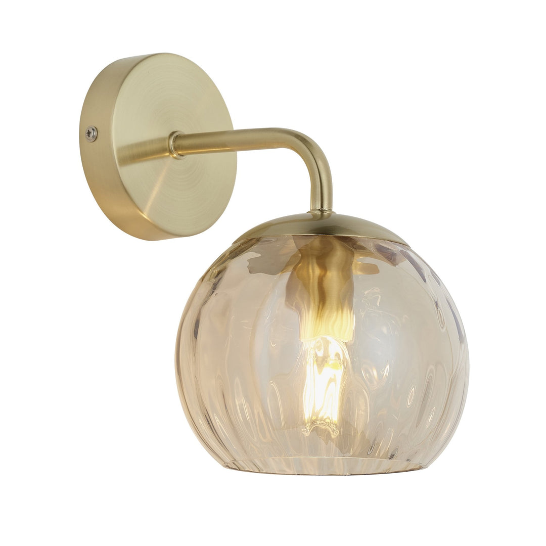 Endon 91970 Dimple 1 Light Wall Light Brass Champagne (S)