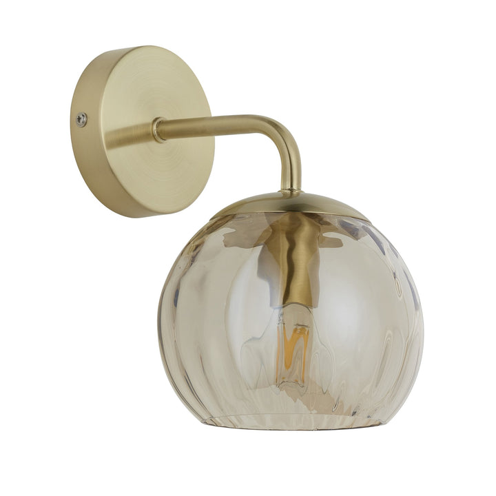 Endon 91970 Dimple 1 Light Wall Light Brass Champagne (S)