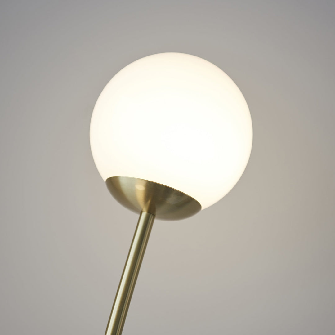 Endon 92219 Bloom 2 Light Floor Lamp Brass Opal (S)