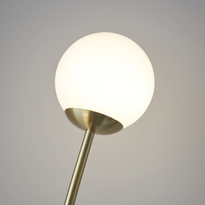 Endon 92219 Bloom 2 Light Floor Lamp Brass Opal (S)