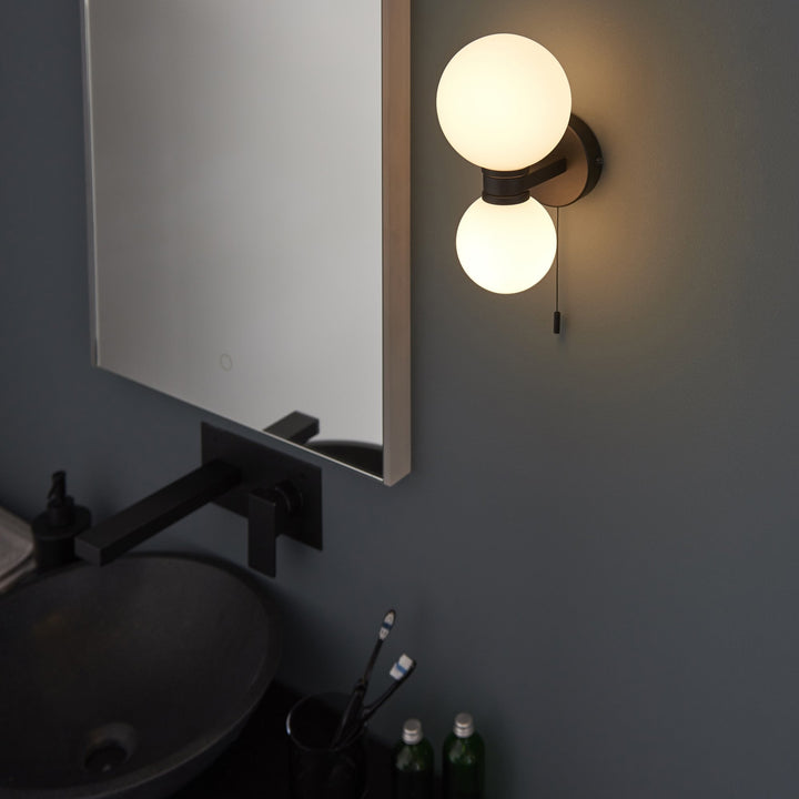 Endon 93523 Pulsa 2 Light Bathroom Wall Light Black White (SD)