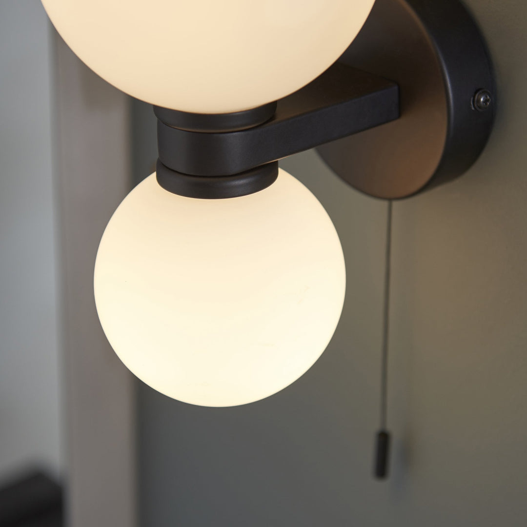 Endon 93523 Pulsa 2 Light Bathroom Wall Light Black White (SD)