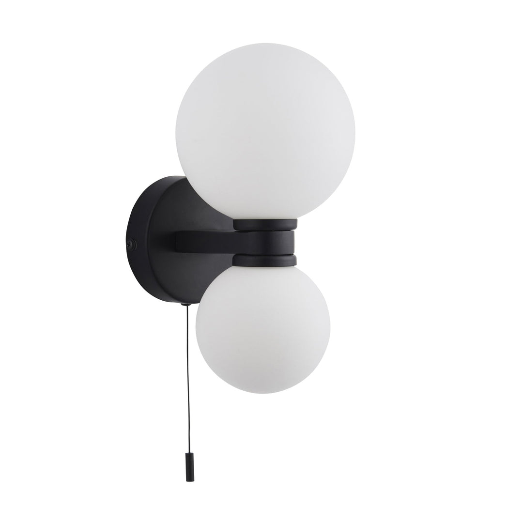 Endon 93523 Pulsa 2 Light Bathroom Wall Light Black White (SD)