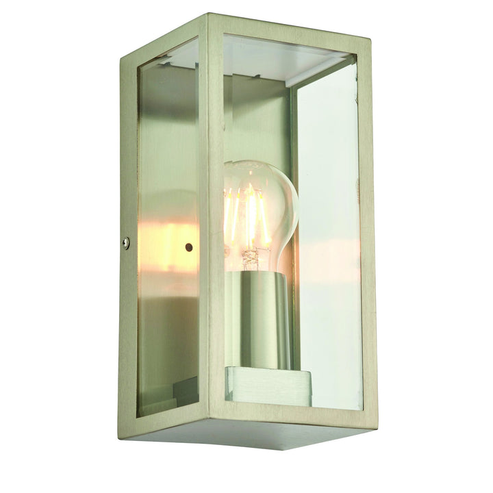 Endon 53803 Oxford 1 Light Outdoor Wall Light Steel Clear (S)