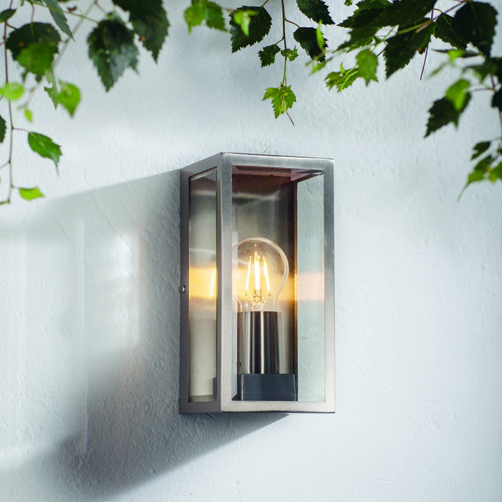 Endon 53803 Oxford 1 Light Outdoor Wall Light Steel Clear (S)