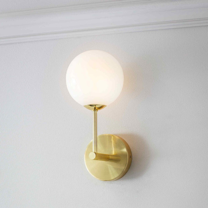 Endon 75960 Otto 1 Light Wall Light Brass Opal (S)