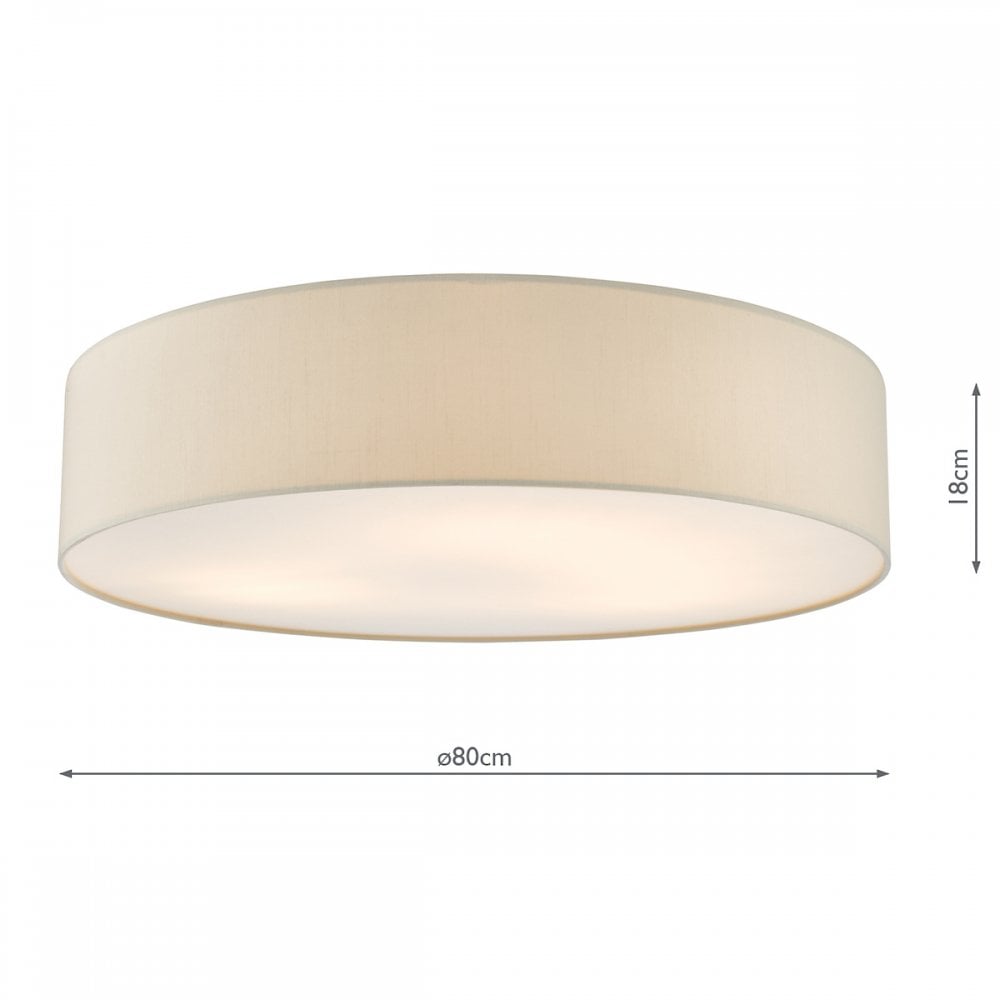 Dar CIE4801 Cierro 6 Light Flush Taupe With Diffuser 80cm (S)