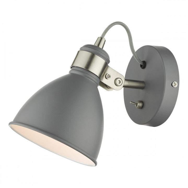 Dar FRE0737 Frederick Single Wall Light Dark Grey Satin Chrome (S)