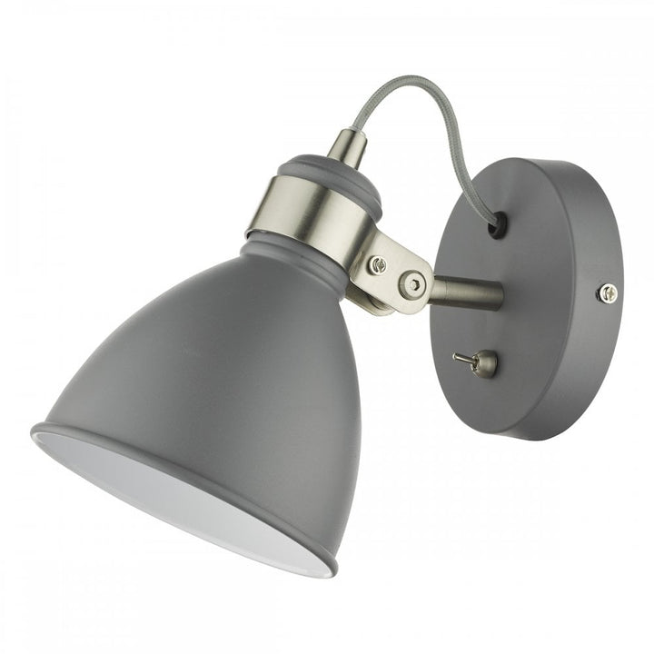 Dar FRE0737 Frederick Single Wall Light Dark Grey Satin Chrome (S)