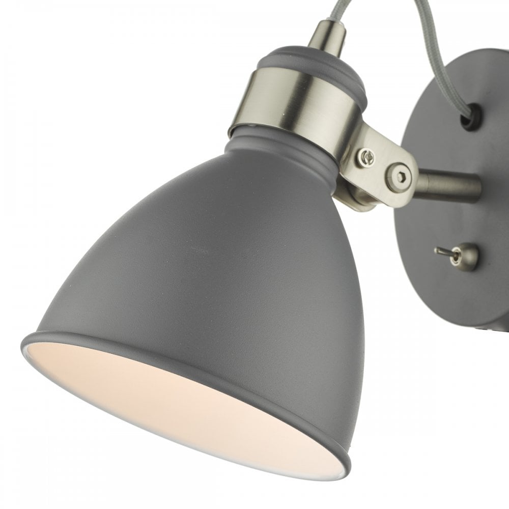Dar FRE0737 Frederick Single Wall Light Dark Grey Satin Chrome (S)