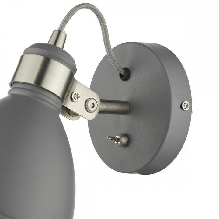 Dar FRE0737 Frederick Single Wall Light Dark Grey Satin Chrome (S)