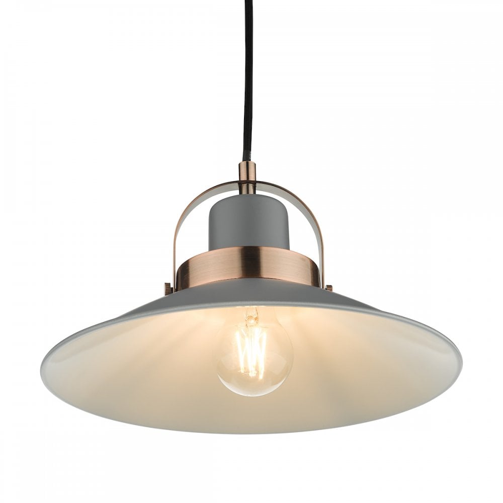 Dar Wisebuys LID0139 Liden 1 Light Single Pendant Graphite Copper (S)