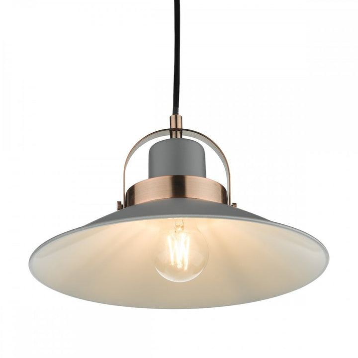 Dar Wisebuys LID0139 Liden 1 Light Single Pendant Graphite Copper (S)